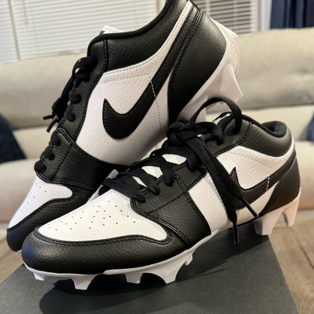 Nike Air Jordan 1 Vapor Edge Low TD Black White Panda Football Cleats Size 9